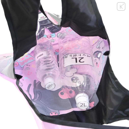 Japan Sanrio Satin Eco Bag with Pouch - Kuromi - 3