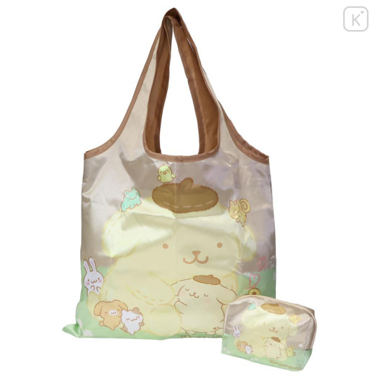 Japan Sanrio Satin Eco Bag with Pouch - Pompompurin - 1