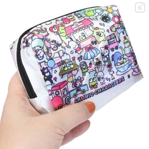 Japan Sanrio Satin Eco Bag with Pouch - Mixed Characters - 4