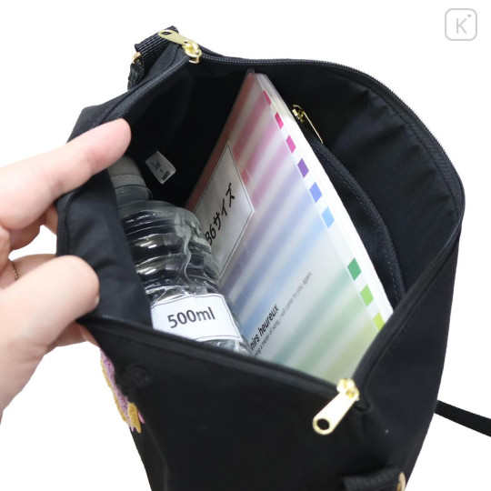 Japan Sanrio Sagara Embroidery Shoulder Bag - Kuromi : Suntan - 3