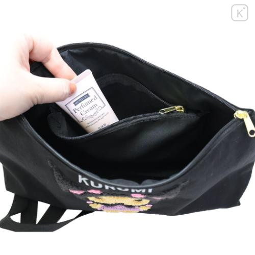 Japan Sanrio Sagara Embroidery Shoulder Bag - Kuromi : Suntan - 4