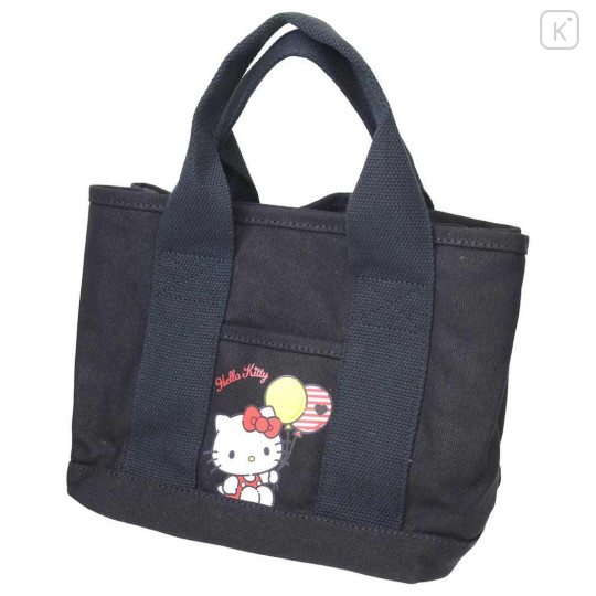 Japan Sanrio Canvas Mini Tote Bag with Dividers - Hello Kitty - 1