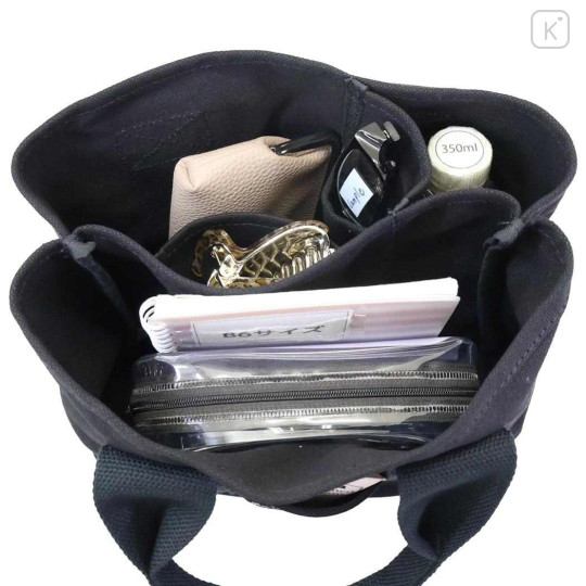 Japan Sanrio Canvas Mini Tote Bag with Dividers - Hello Kitty - 3