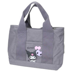 Japan Sanrio Canvas Mini Tote Bag with Dividers - Kuromi