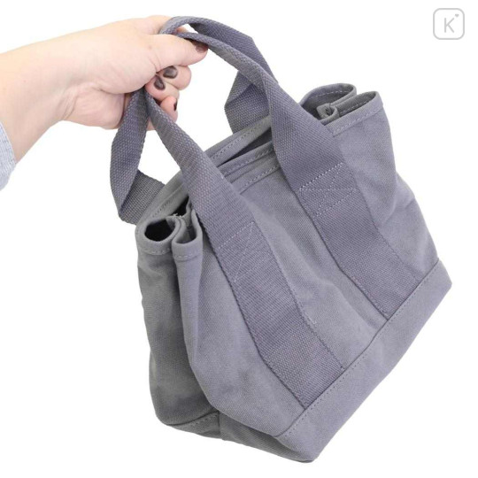 Japan Sanrio Canvas Mini Tote Bag with Dividers - Kuromi - 2