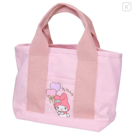 Japan Sanrio Canvas Mini Tote Bag with Dividers - My Melody - 1