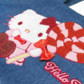 Japan Sanrio Denim Sagara Embroidery Lunch Bag - Hello Kitty - 4