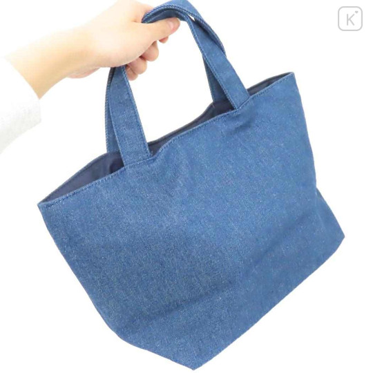 Japan Sanrio Denim Sagara Embroidery Lunch Bag - Cinnamoroll - 2
