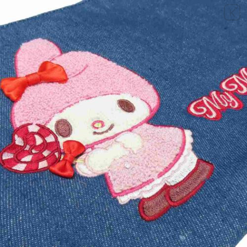 Japan Sanrio Denim Sagara Embroidery Lunch Bag - My Melody - 4
