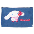 Japan Sanrio Denim Sagara Embroidery Cosmetic Pouch - Cinnamoroll - 1