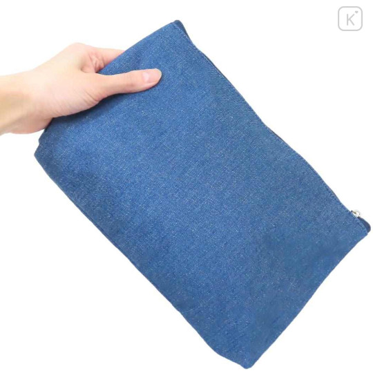 Japan Sanrio Denim Sagara Embroidery Cosmetic Pouch - Cinnamoroll - 2