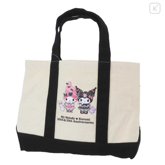 Japan Sanrio Bicolor Tote Bag - Kuromi & My Melody - 1