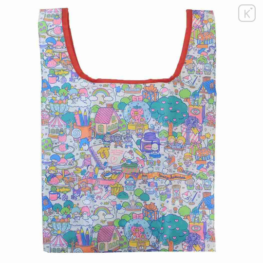 Japan Sanrio Mini Eco Bag with Pouch - Retro All Over Print - 1