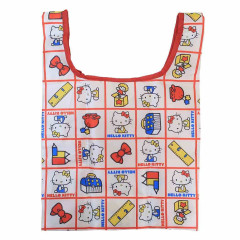 Japan Sanrio Mini Eco Bag with Pouch - Hello Kitty : Retro Grid