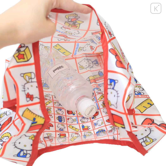 Japan Sanrio Mini Eco Bag with Pouch - Hello Kitty : Retro Grid - 3