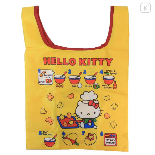 Japan Sanrio Mini Eco Bag with Pouch - Hello Kitty : Retro Cooking - 1