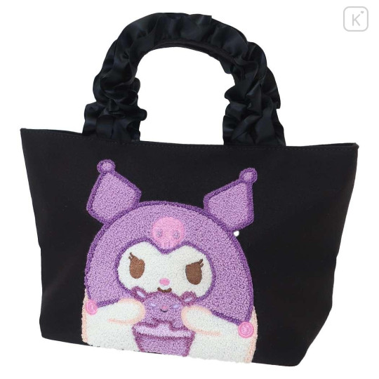 Japan Sanrio Sagara Embroidery Lunch Bag - Kuromi - 1