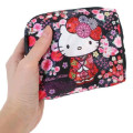 Japan Sanrio Satin Eco Bag with Pouch - Hello Kitty : Japanese Pattern Blossom Butterfly - 4