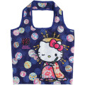 Japan Sanrio Satin Eco Bag with Pouch - Hello Kitty : Japanese Pattern Oiran - 1
