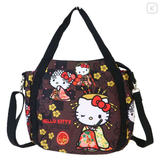 Japan Sanrio 2way Shoulder Bag - Hello Kitty : Japanese Pattern Miyabi - 1