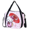 Japan Sanrio 2way Shoulder Bag - Hello Kitty : Japanese Pattern Cherry Blossom Umbrella - 1