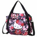 Japan Sanrio 2way Shoulder Bag - Hello Kitty : Japanese Pattern Cherry Blossom Butterfly - 1