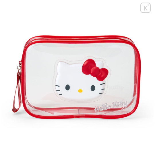 Japan Sanrio Original Clear Pouch - Hello Kitty : Puffy Face - 1