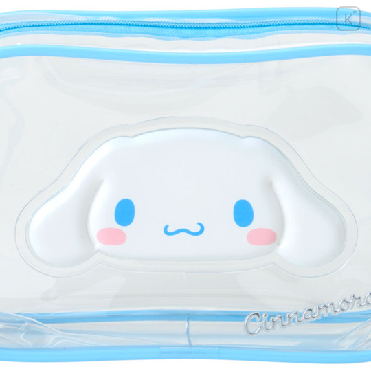 Japan Sanrio Original Clear Pouch - Cinnamoroll : Puffy Face - 3