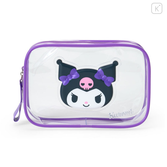 Japan Sanrio Original Clear Pouch - Kuromi : Puffy Face - 1