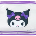 Japan Sanrio Original Clear Pouch - Kuromi : Puffy Face - 3