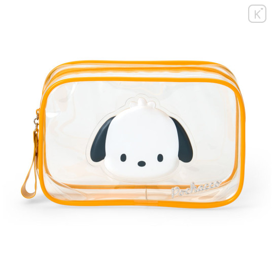 Japan Sanrio Original Clear Pouch - Pochacco : Puffy Face - 1
