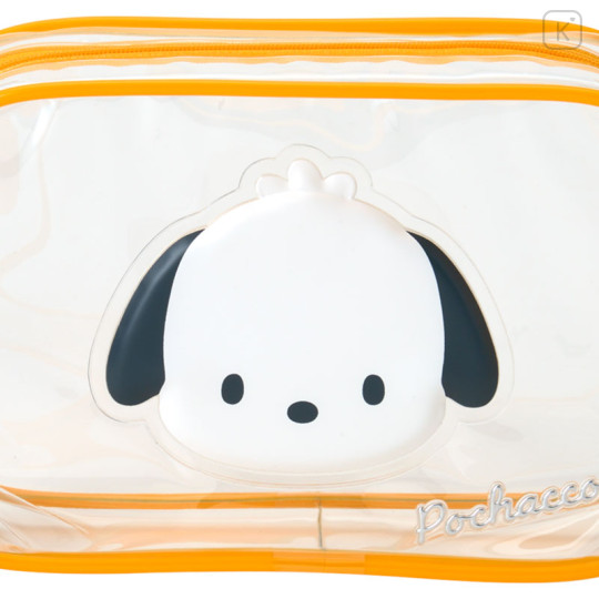 Japan Sanrio Original Clear Pouch - Pochacco : Puffy Face - 3
