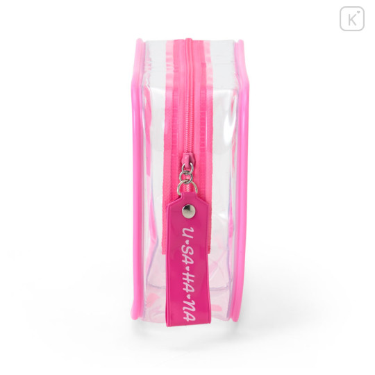 Japan Sanrio Original Clear Pouch - Usahana : Puffy Face - 2