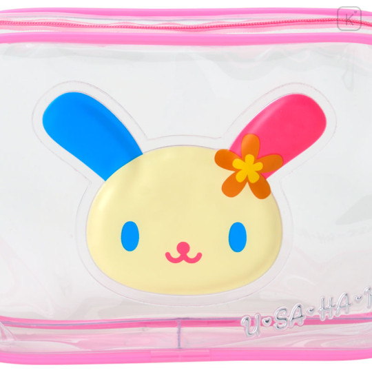 Japan Sanrio Original Clear Pouch - Usahana : Puffy Face - 3