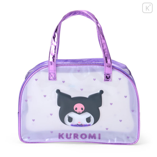 Japan Sanrio Original Clear Boston Bag - Kuromi : Sparkling Heart - 1