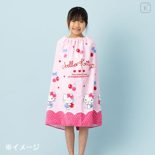 Japan Sanrio Original Kids Wrap Towel 70cm - Hello Kitty - 6