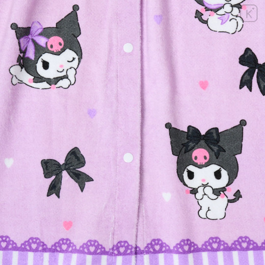 Japan Sanrio Original Kids Wrap Towel 70cm - Kuromi - 3