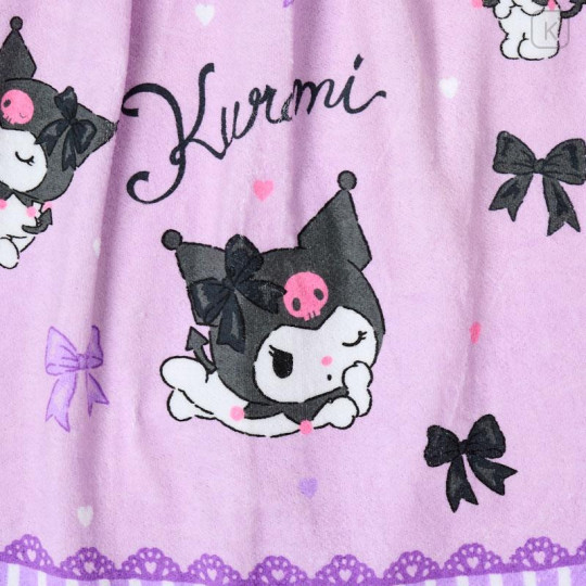 Japan Sanrio Original Kids Wrap Towel 70cm - Kuromi - 4