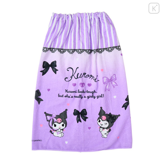 Japan Sanrio Original Kids Wrap Towel 80cm - Kuromi - 2