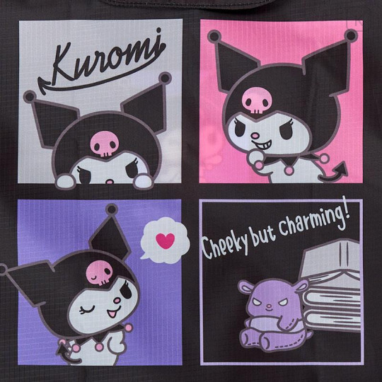 Japan Sanrio Original Water-repellent Eco Bag (M) - Kuromi - 4