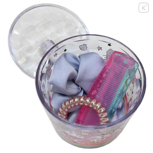 Japan Sanrio Clear Desktop Storage Jar with Lid - Hello Kitty : Tan Swimsuit - 3