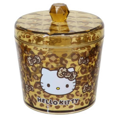 Japan Sanrio Clear Desktop Storage Jar with Lid - Hello Kitty : Leopard