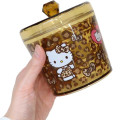 Japan Sanrio Clear Desktop Storage Jar with Lid - Hello Kitty : Leopard - 2