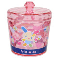 Japan Sanrio Clear Desktop Storage Jar with Lid - Usahana : Pink - 1