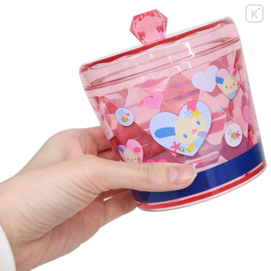 Japan Sanrio Clear Desktop Storage Jar with Lid - Usahana : Pink - 2