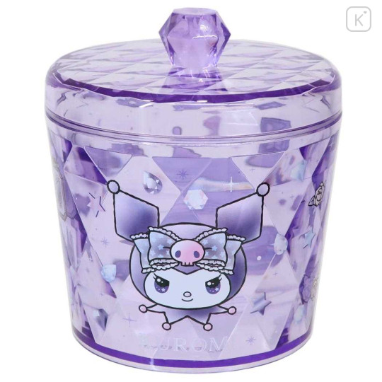 Japan Sanrio Clear Desktop Storage Jar with Lid - Kuromi : Purple - 1