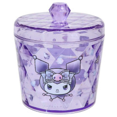 Japan Sanrio Clear Desktop Storage Jar with Lid - Kuromi : Purple