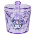 Japan Sanrio Clear Desktop Storage Jar with Lid - Kuromi : Purple - 1