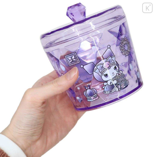 Japan Sanrio Clear Desktop Storage Jar with Lid - Kuromi : Purple - 2