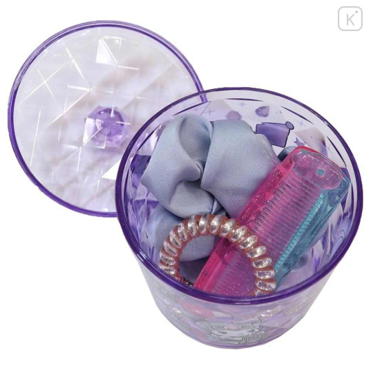 Japan Sanrio Clear Desktop Storage Jar with Lid - Kuromi : Purple - 3